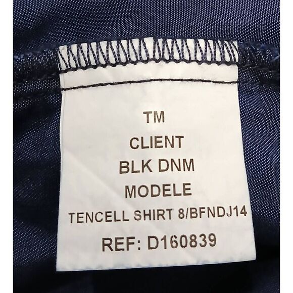 Blk dnm womens small long TENCEL duster INDIGO BLUE denim cardigan - Picture 6 of 7